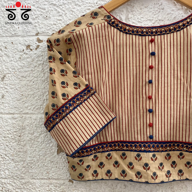 Ajrak Hand Blockprinted Blouse