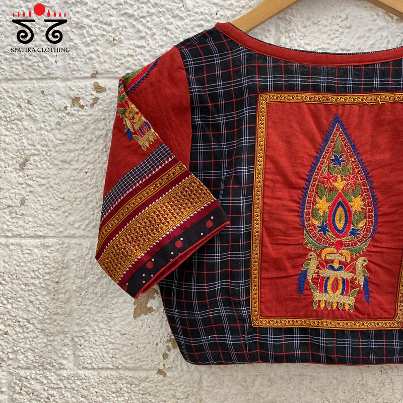 Kalpavriksh - Hand Embroidered on ilkal Blouse
