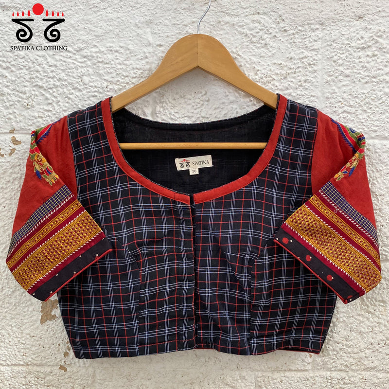Kalpavriksh - Hand Embroidered on ilkal Blouse