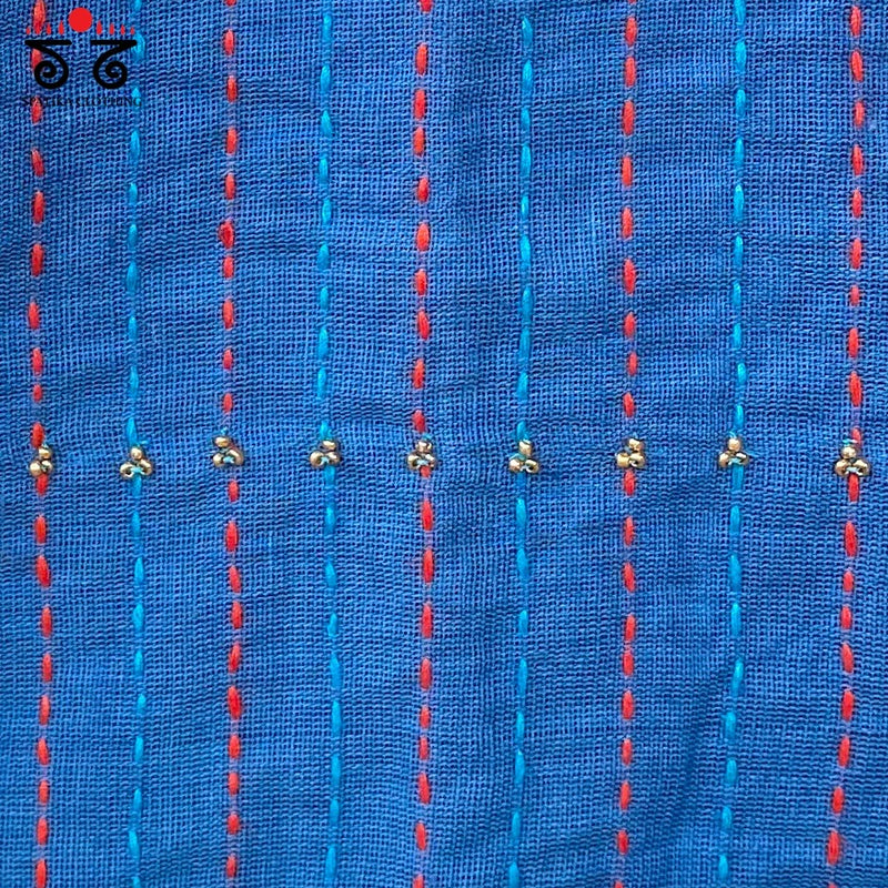 Hand Embroidered Ponduru- Ajrak Blouse