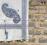 Kantha on Mulmul - Hand Embroidered Dupatta