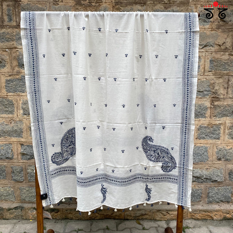 Kantha on Mulmul - Hand Embroidered Dupatta