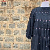 Jamdhani Motifs Dress With Pintucks