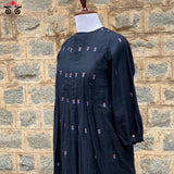 Jamdhani Motifs Dress With Pintucks