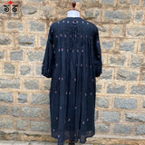 Jamdhani Motifs Dress With Pintucks