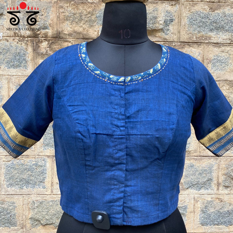 Ganesha Pen Kalamkari Ponduru - Handwoven Crop Top