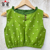 Bandhani Frilled Sleeveless Blouse