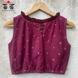 Bandhani Frilled Sleeveless Blouse