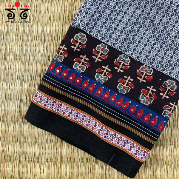 Hand- Embroidered Khun Blouse Fabric