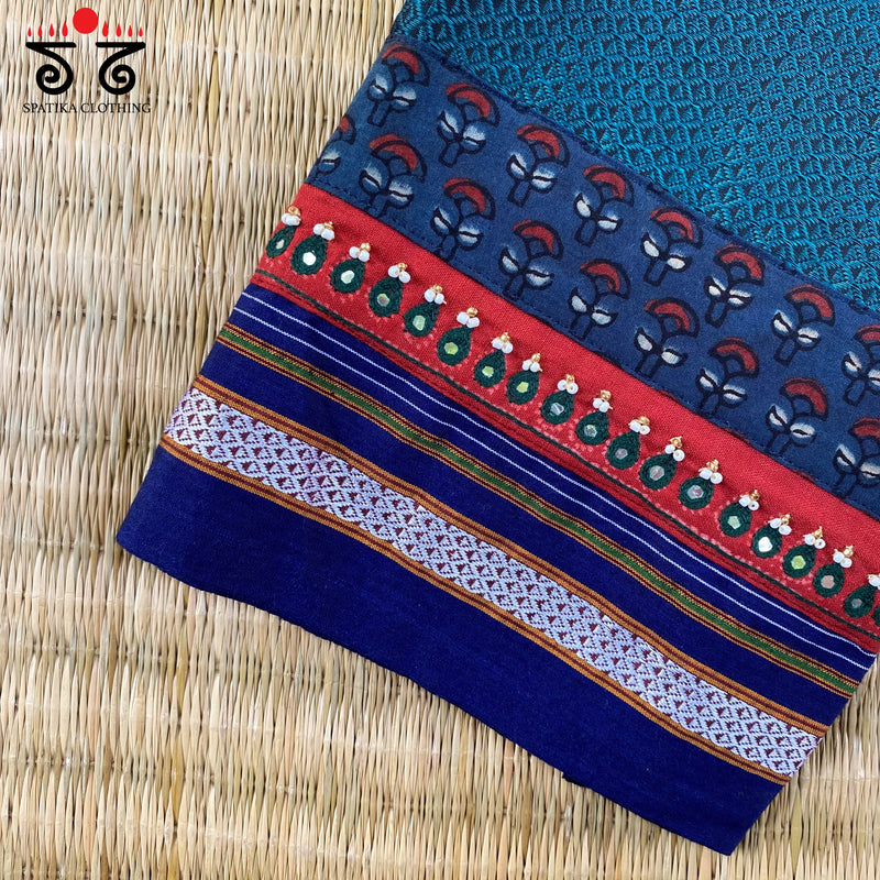 Hand- Embroidered Khun Blouse Fabric