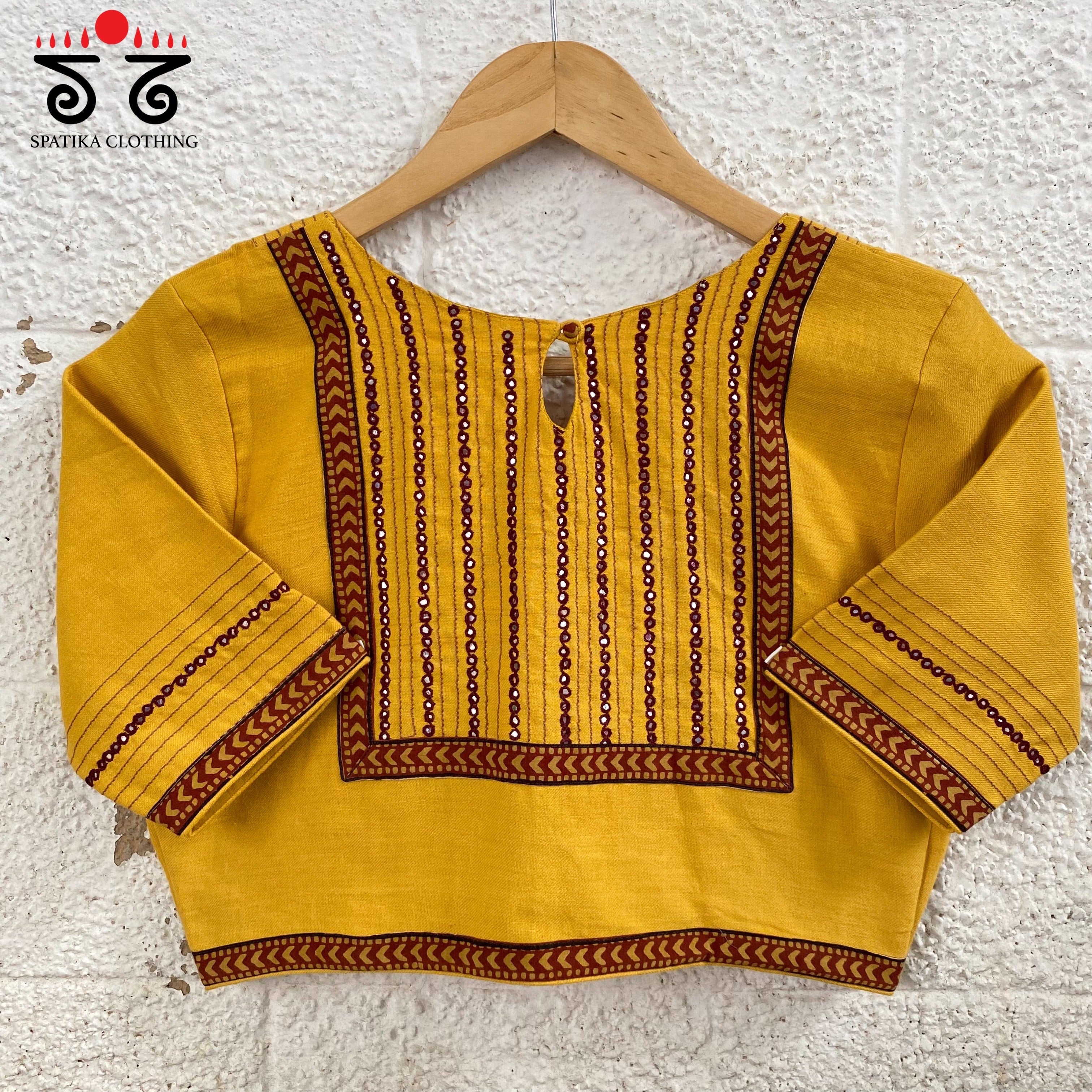 Hand - Embroidered Mirror Work Blouse