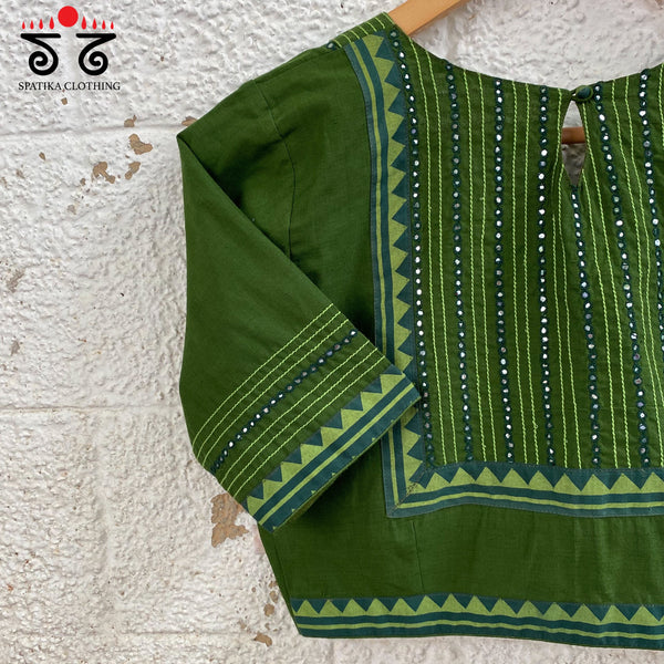 Hand - Embroidered Mirror Work Blouse