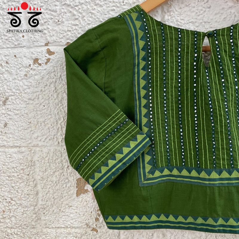 Hand - Embroidered Mirror Work Blouse