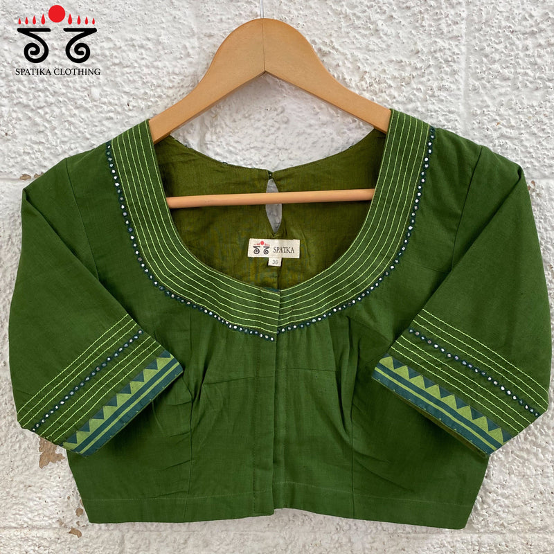 Hand - Embroidered Mirror Work Blouse