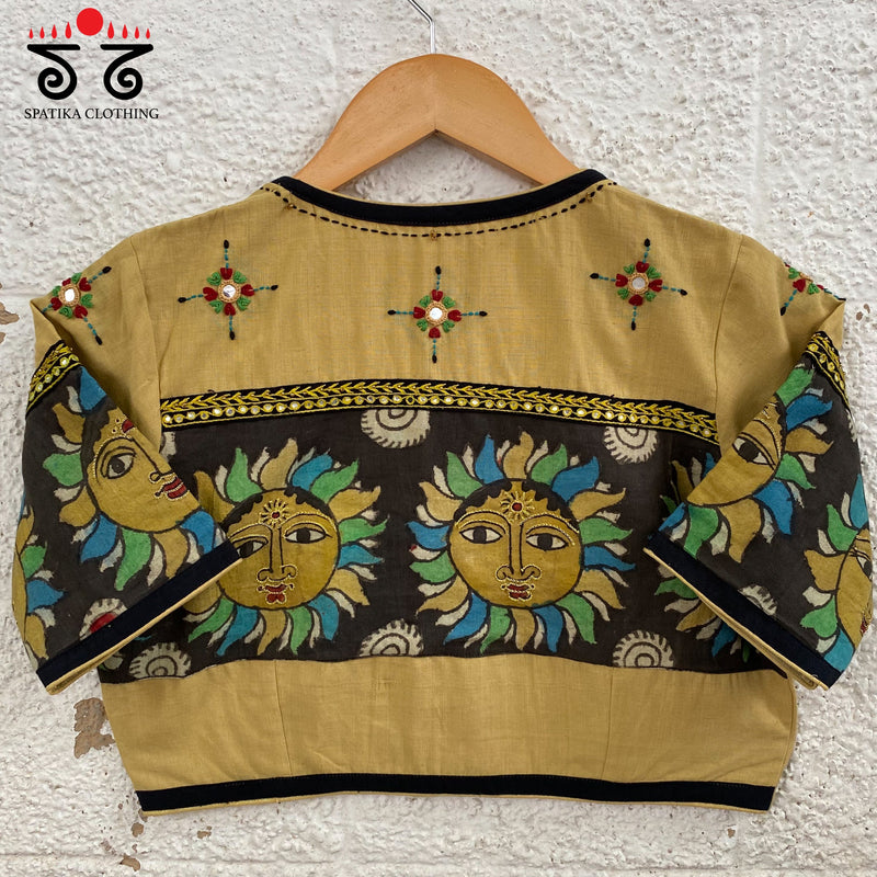 Pen Kalamkari  Zardosi Blouse