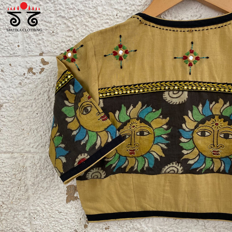 Pen Kalamkari  Zardosi Blouse