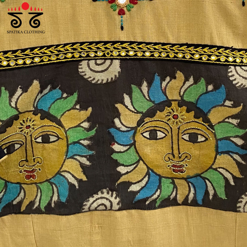 Pen Kalamkari  Zardosi Blouse