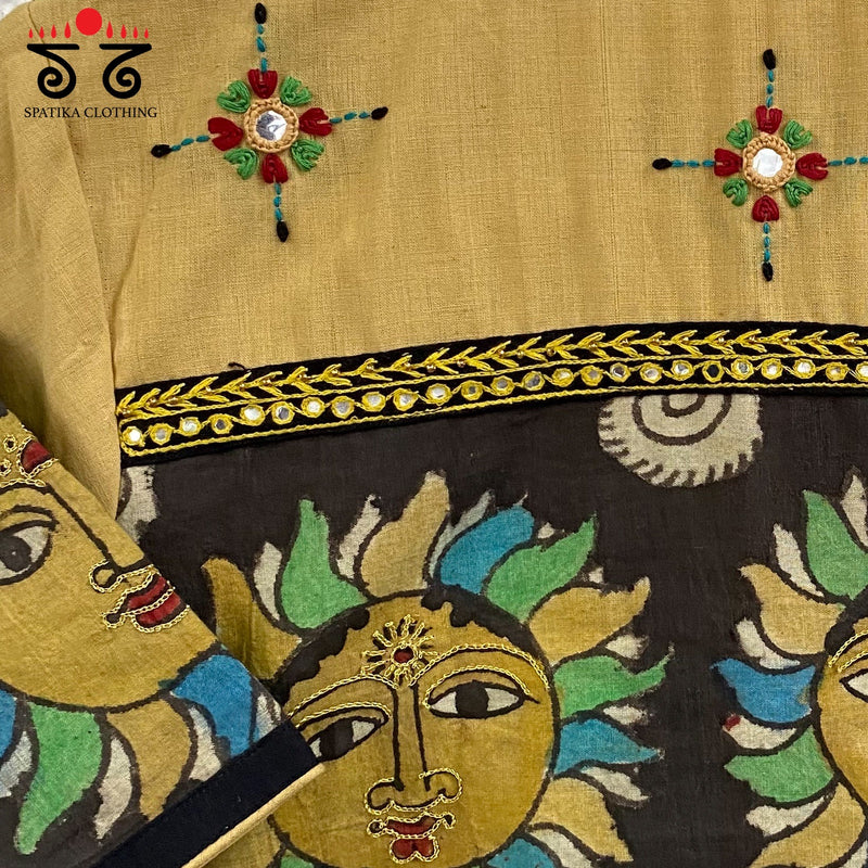 Pen Kalamkari  Zardosi Blouse