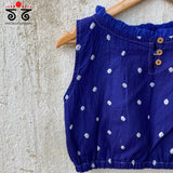 Bandhani Frilled Sleeveless Blouse