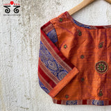 Temple Jewellery on Raw Silk Blouse