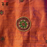 Temple Jewellery on Raw Silk Blouse