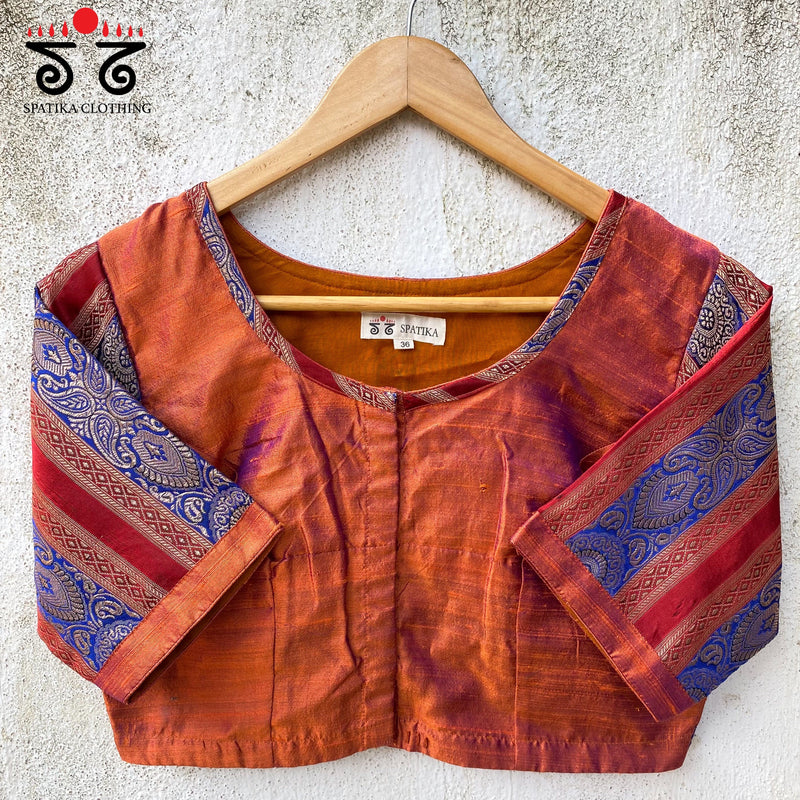 Temple Jewellery on Raw Silk Blouse