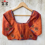 Temple Jewellery on Raw Silk Blouse