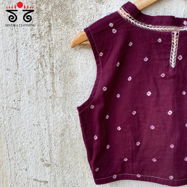 Bandhani Sleeveless Blouse