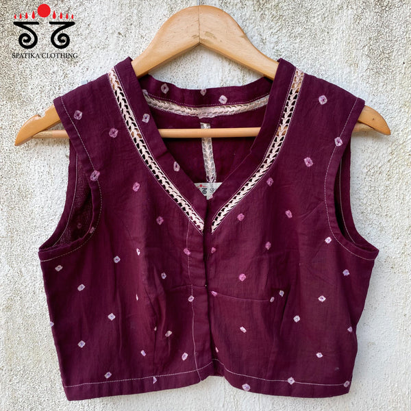 Bandhani Sleeveless Blouse