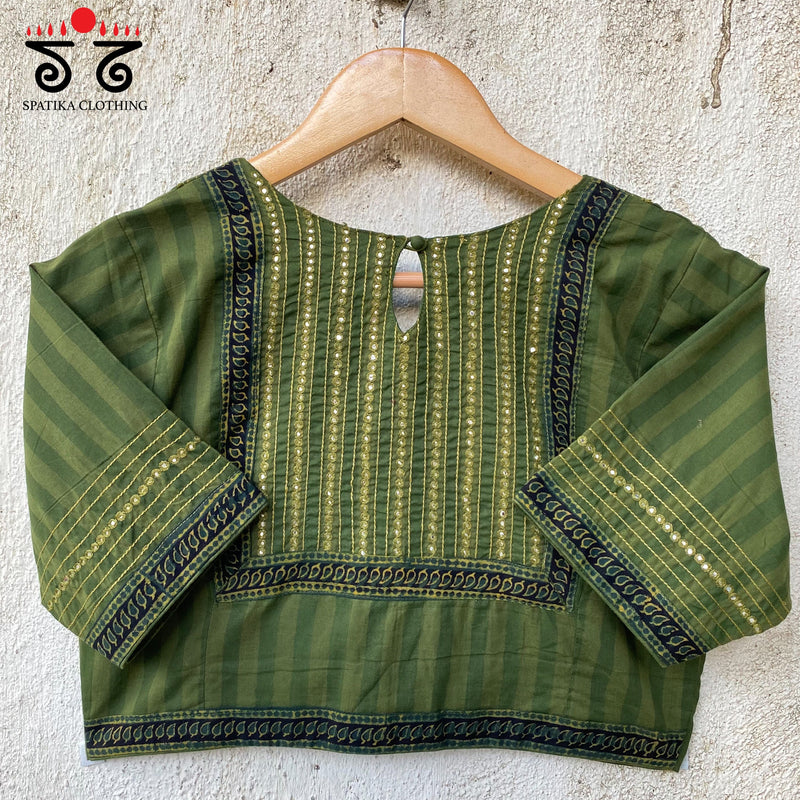 Hand - Embroidered Mirror Work Blouse