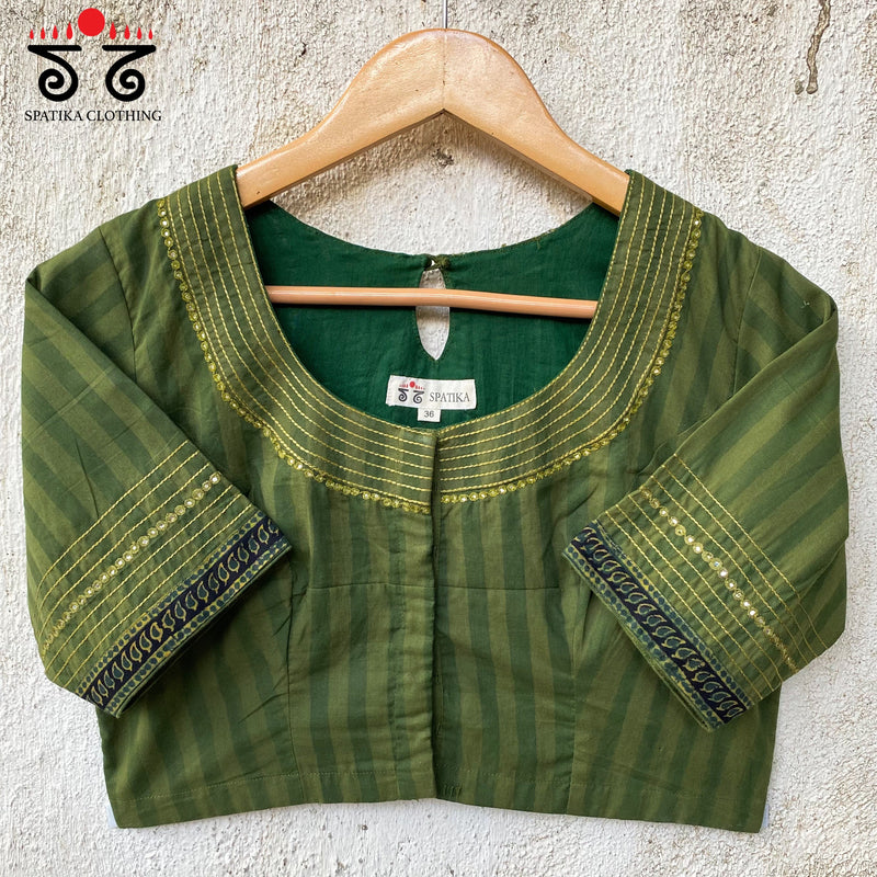 Hand - Embroidered Mirror Work Blouse