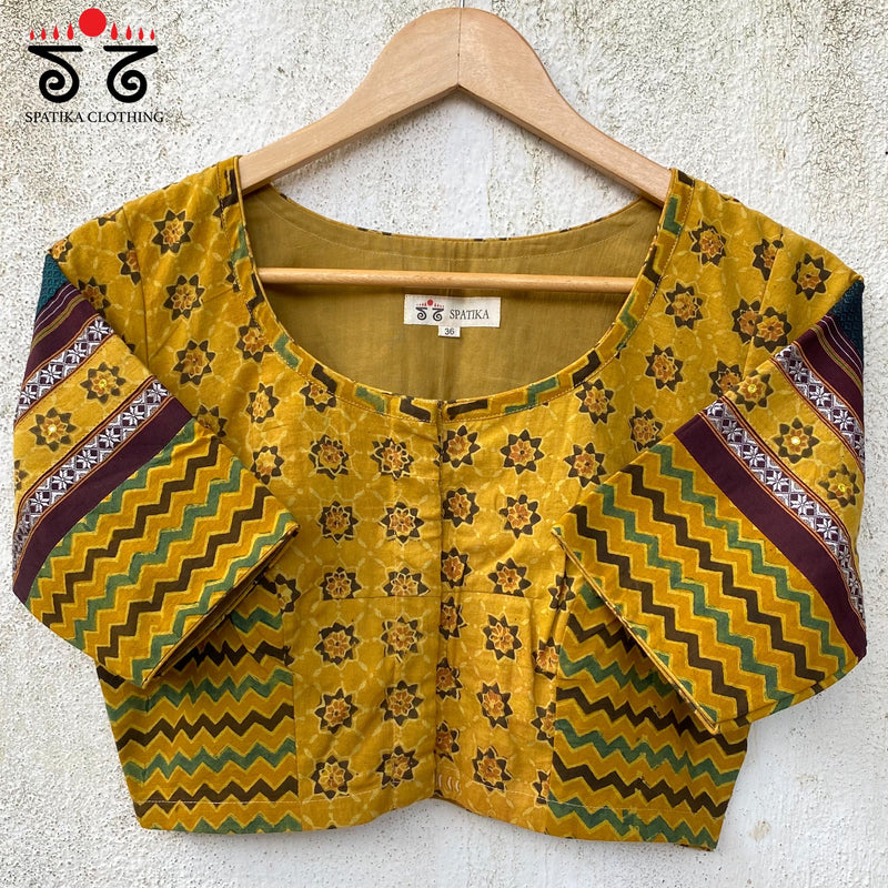 NILA - Handcrafted Blouse in Ajrak