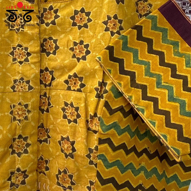 NILA - Handcrafted Blouse in Ajrak
