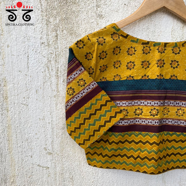 NILA - Handcrafted Blouse in Ajrak