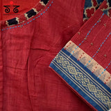 Hand Embroidered Ponduru- Ajrak Blouse