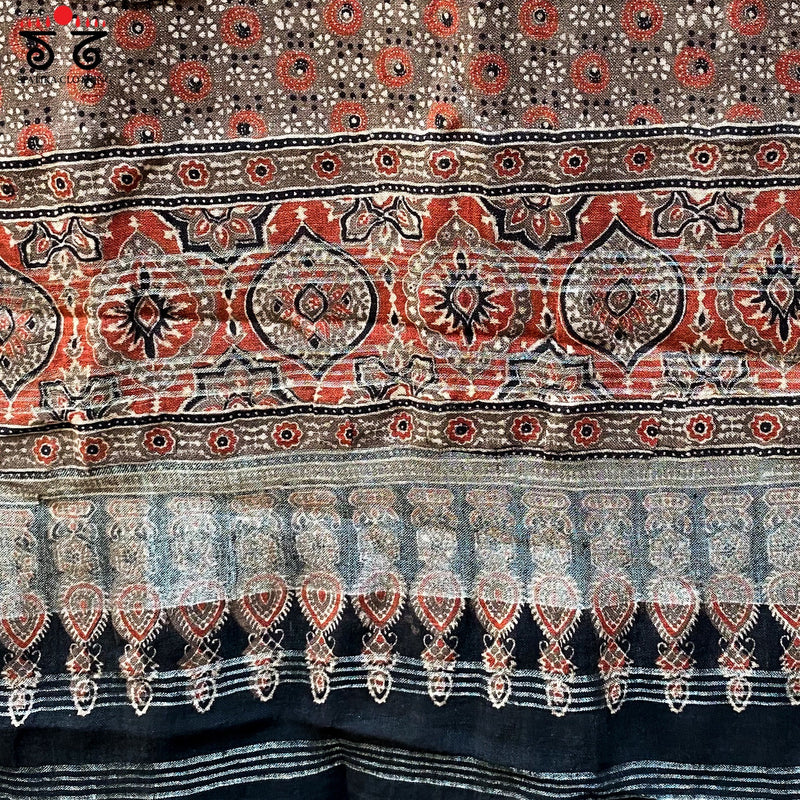 Ajrak on Linen Dupatta
