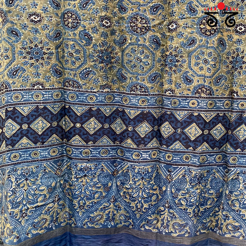 Ajrak on Maheshwari Dupatta