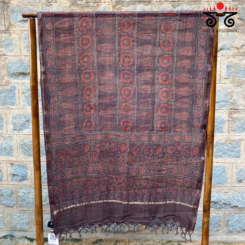 Ajrak on Kota Doria Dupatta