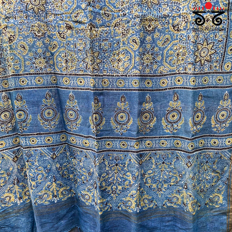 Ajrak on Linen Dupatta