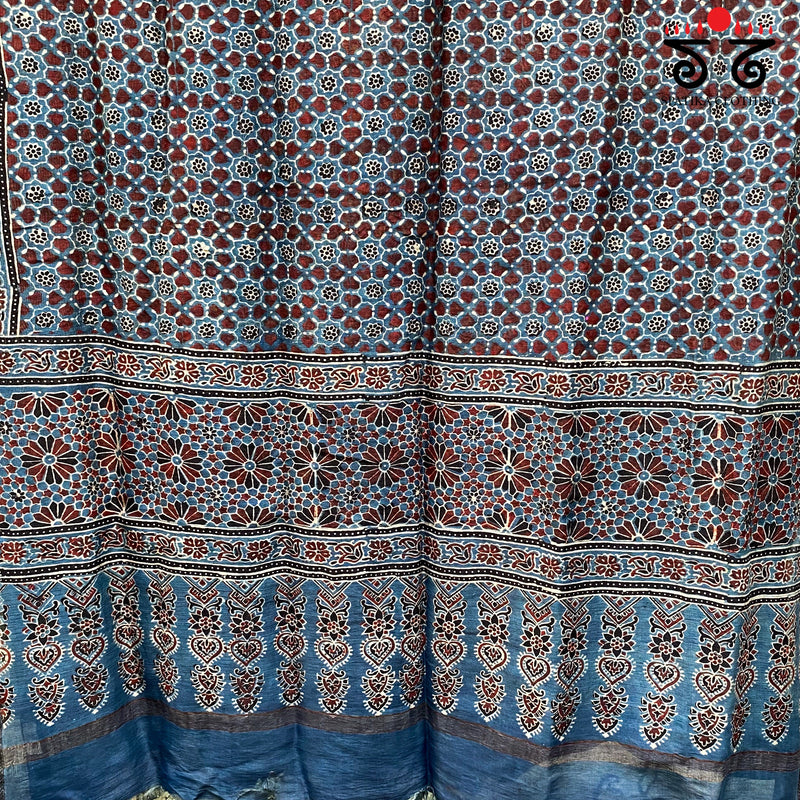 Ajrak on Maheshwari Dupatta