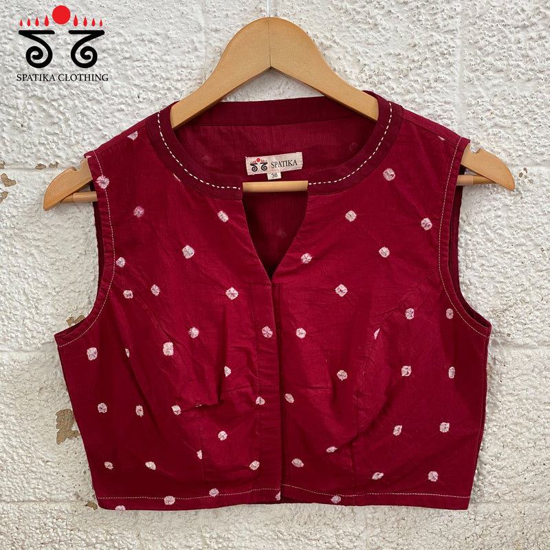 Bandhani Sleeveless Blouse