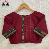 Pen Kalamkari Hand - Embroidered Yoke Blouse
