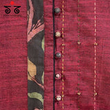 Pen Kalamkari Hand - Embroidered Yoke Blouse