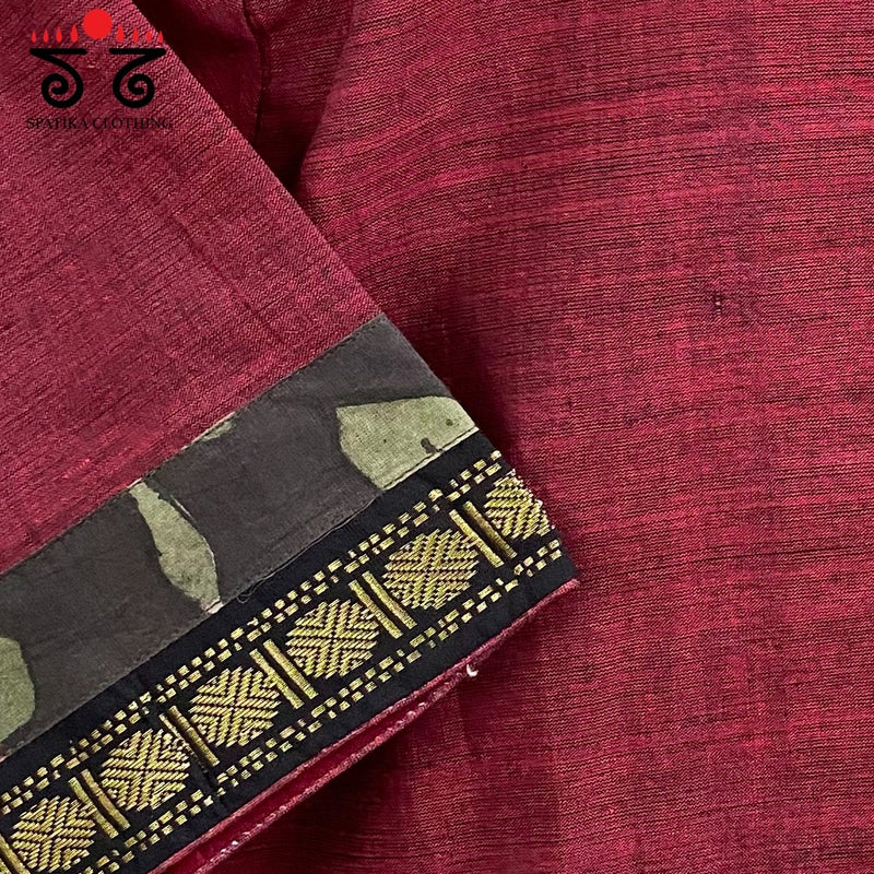 Pen Kalamkari Hand - Embroidered Yoke Blouse