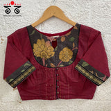 Pen Kalamkari Hand - Embroidered Yoke Blouse