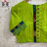 Pen Kalamkari Hand - Embroidered Yoke Blouse