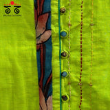 Pen Kalamkari Hand - Embroidered Yoke Blouse