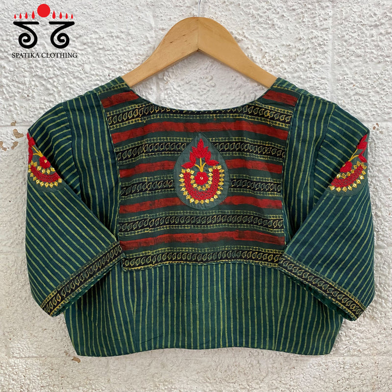 Motif Inlay Hand - Embroidered Blouse