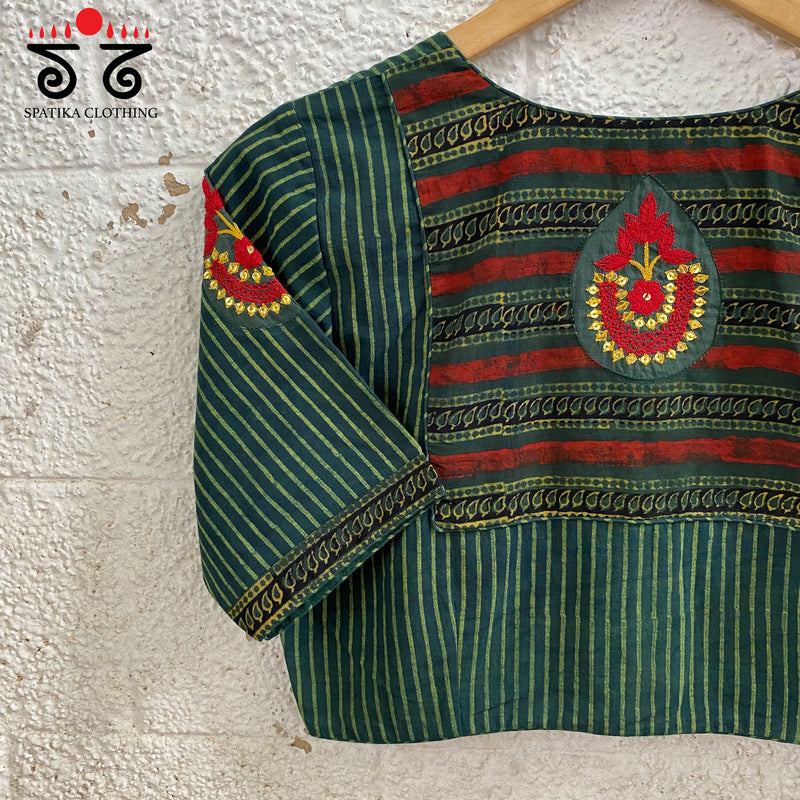 Motif Inlay Hand - Embroidered Blouse