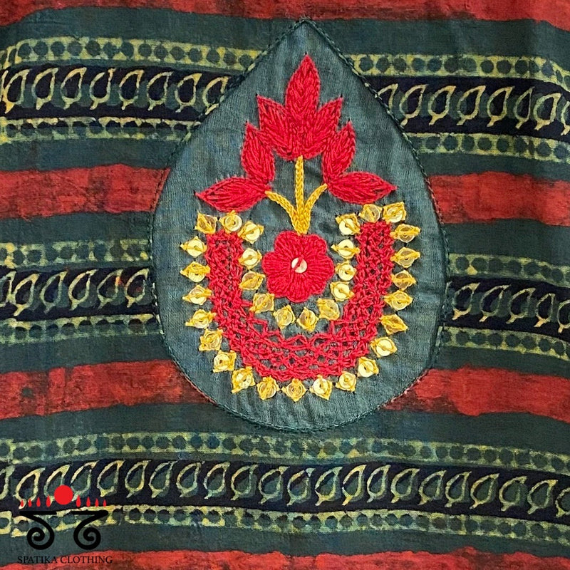 Motif Inlay Hand - Embroidered Blouse